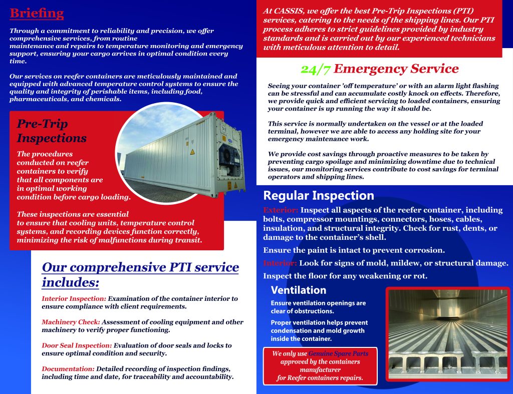 a brochure of a shipping container